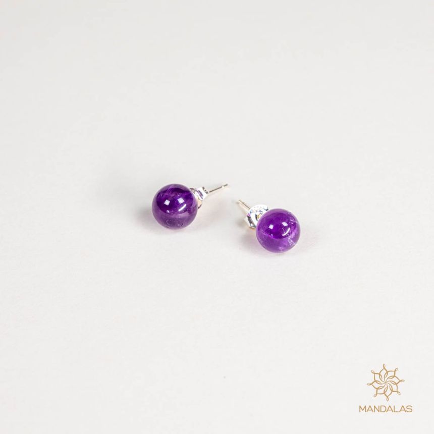 Boucles d'oreilles puces Rauha - Améthyste 8mm
