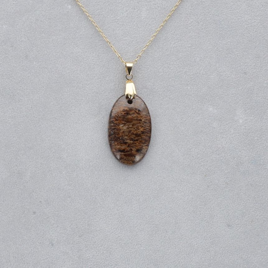 Bronzite Cabochon percé 10