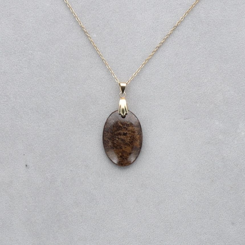 Bronzite Cabochon percé 18