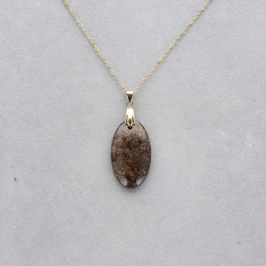 Bronzite Cabochon percé 20