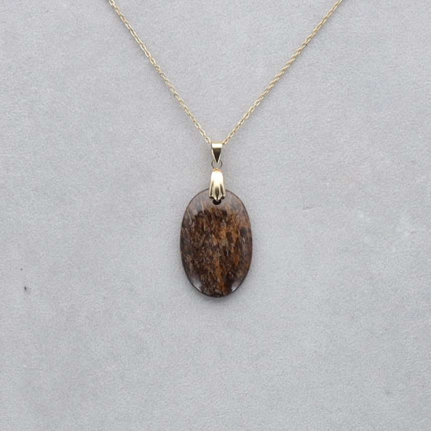 Bronzite Cabochon percé 21