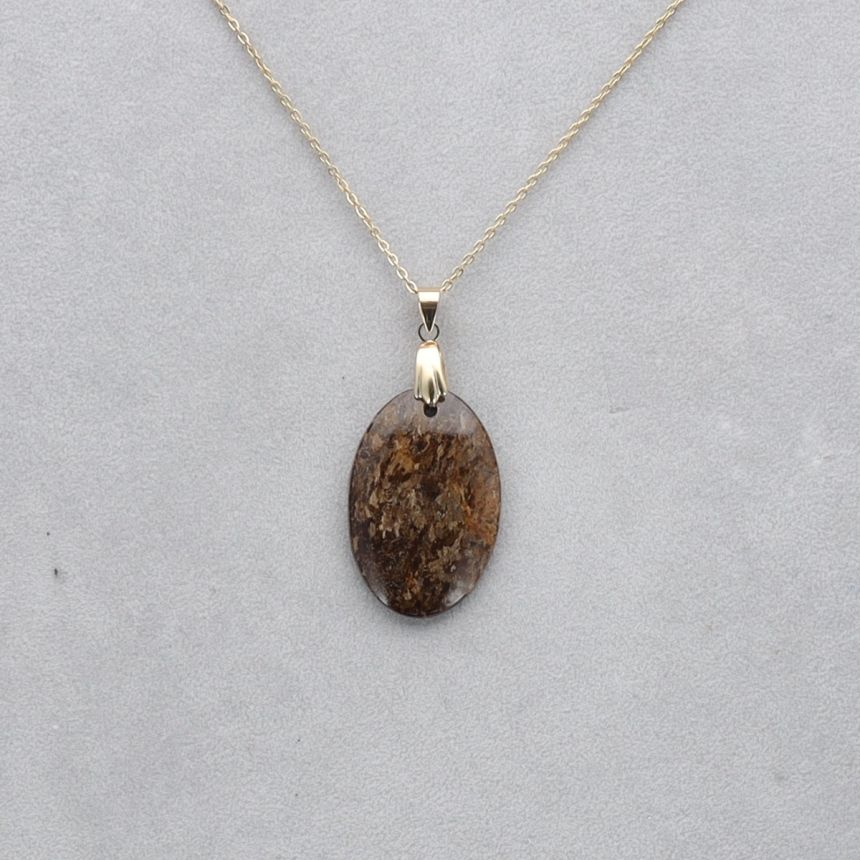 Bronzite Cabochon percé 22