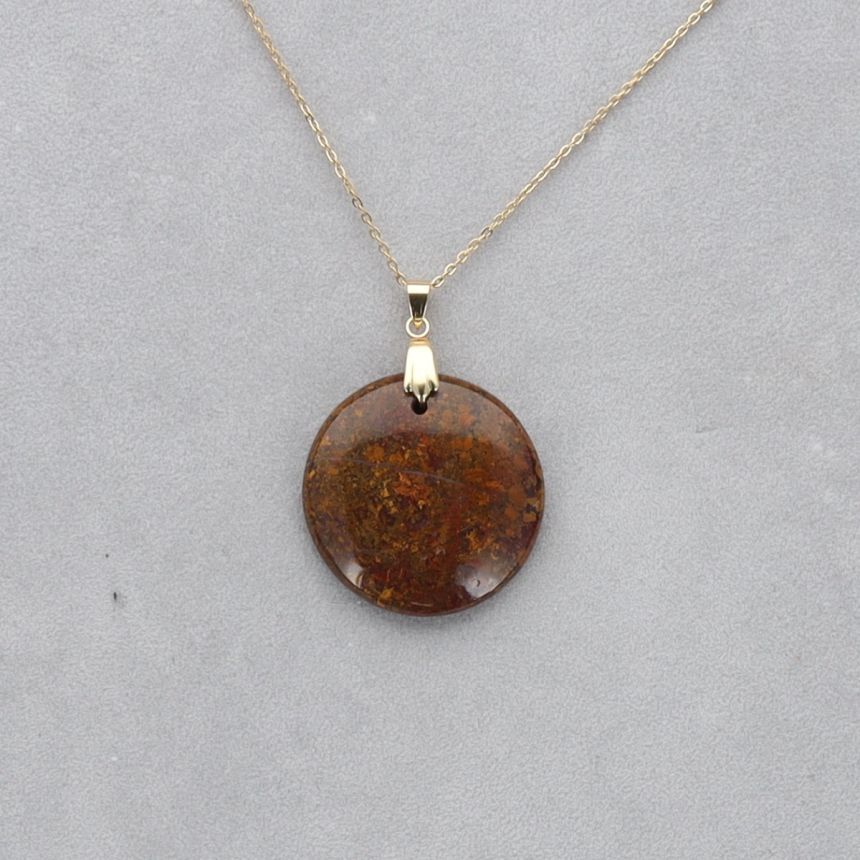 Jaspe Brechique Cabochon percé 35